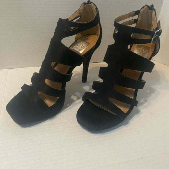 Women’s Dolce Vita Leanne black strappy  platform heels size 8 - Picture 2 of 5